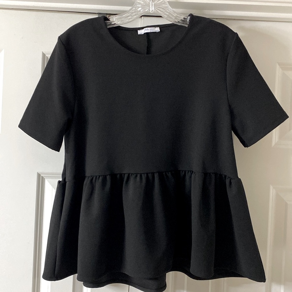 Zara Black Peplum Top. Great condition!
